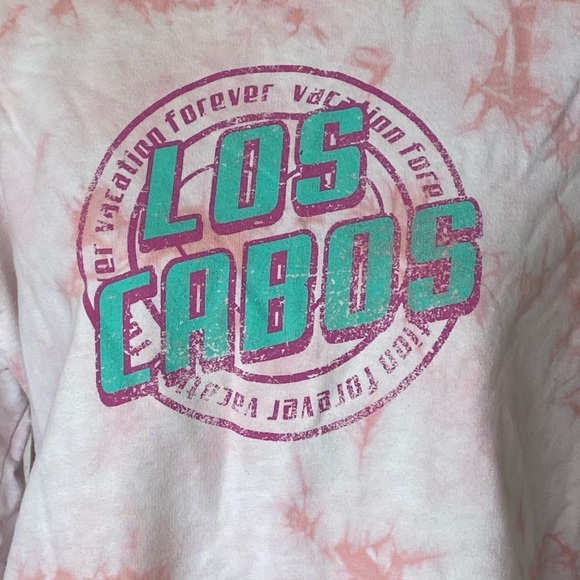 Forever 21 Tie Dye Crop Long Sleeve "Los Cabos" Sweatshirt - Picture 3 of 8